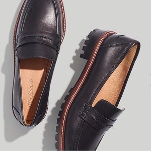 New Madewell The Corinne Lugsole Loafer in Black, size 10